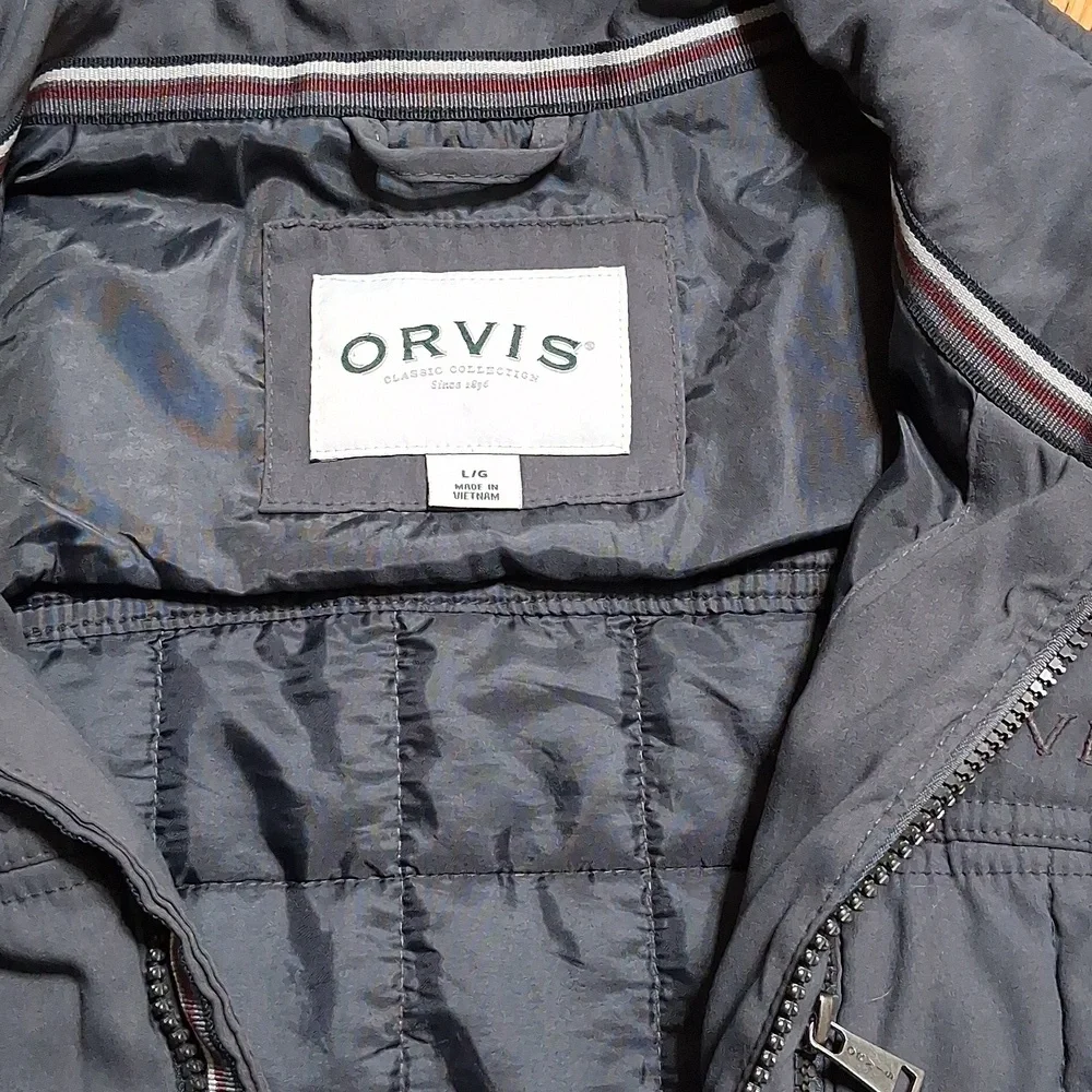 ORVIS VEST Mens LARGE GRAY GREY Casual Outdoors Work Preowned Used Full Zip - Picture 3 of 5
